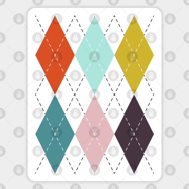 Multicolor Argyle Magnet by ameemax